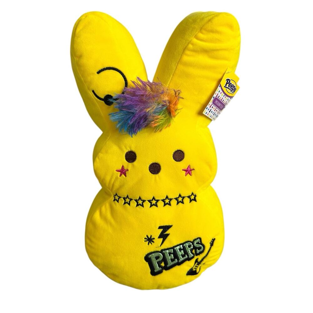 Peeps Easter Bunny Plush Yellow Emo Peep Forever Punk 16in Toy Soft Plush New